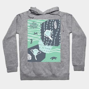 Abstract underwater concept of sea animals Hoodie